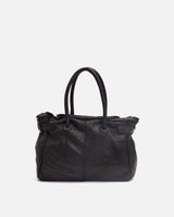 Rear view of the Black Blossom Leather Medium Kelly Bag with handles